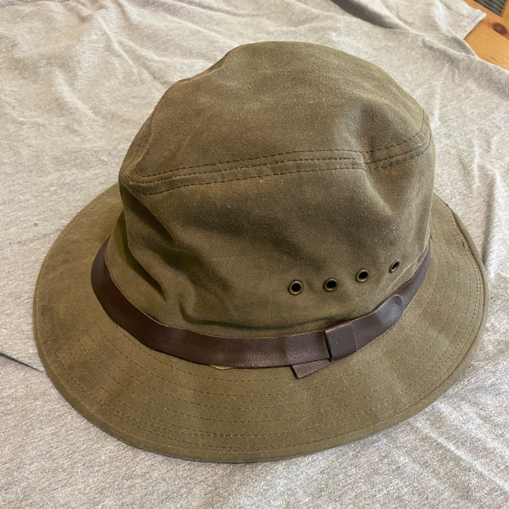 Medium Vintage Filson Wax Tin Cloth Packer Hat